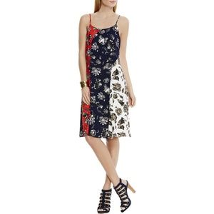 Vince Camuto Floral Colorblock Flare Dress